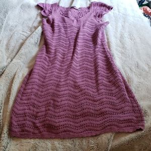 Large mauve Athleta crocheted dress